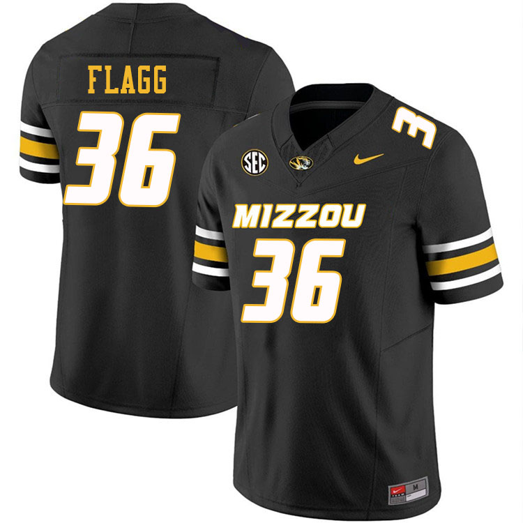 Men #36 Caleb Flagg Missouri Tigers College Football Jerseys Stitched-Black